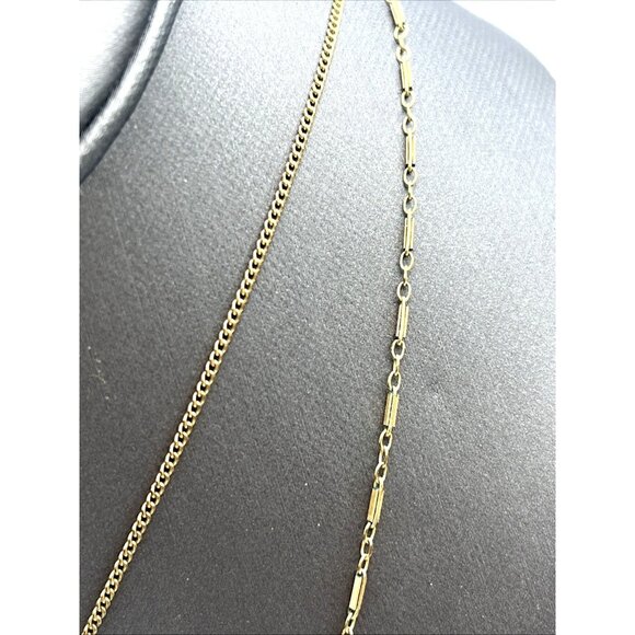 2 Vintage 12k & 14k Gold Filled Chain Agate Necklace 16" and 17.5" - Picture 5 of 8